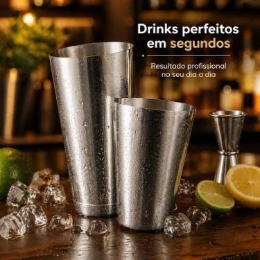 Imagem de Coqueteleira Boston Inox 820ml Grande Drinks Coqueteis Bebidas Profiss