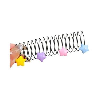 Imagem de Acessórios De Cabelo Para Meninas: Pente De Metal Retrátil Com Laço, C