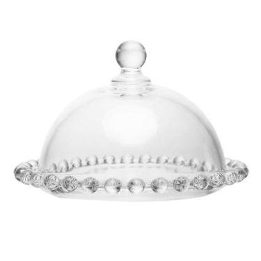 Imagem de Mini Prato para Doce com Tampa Pearl 14cm x 10cm Cristal Ecológico Wol