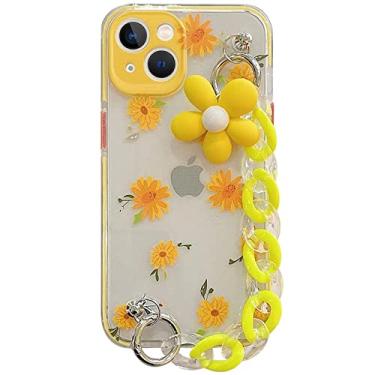 Imagem de Capa de telefone com pulseira de flor bonito para iPhone 12 13 11 Pro Max 7 8 Plus X XR XS Max Moda floral portátil corda transparente capa macia, DS175,4, para, iPhone7Plus