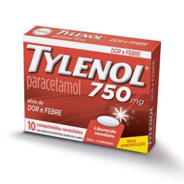 Imagem de Tylenol 750mg 10 comprimidos revestidos Tylenol
