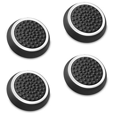 Imagem de Fosmon Performance Thumb Grips Joystick Caps for Nintendo Switch 2, Switch 1, Joycon Grip, PS5, PS4, Xbox One, Xbox Series X/S, Rubber Controller Grips - Black/White (2 Pair - 4 Pieces)