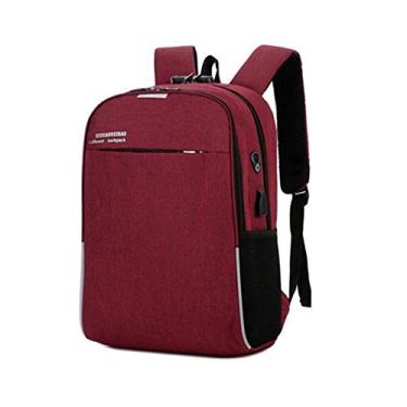 Imagem de Eagle Bags Mochila Anti Furto Roubo Notebook com Cabo Usb Cadeado e Senha (VERMELHA) 42x30x15 cm