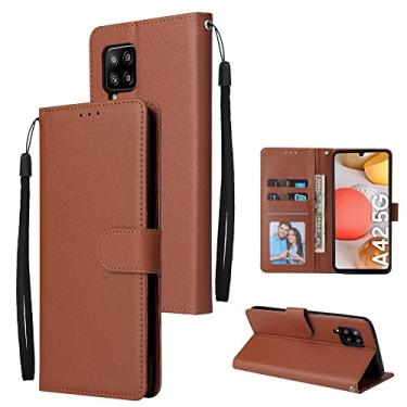 Imagem de Para Samsung A52 A72 A71 A20E A10 A12 A21S A31 A32 A41 A51 Flip Leather Case Carteira Para Galaxy A5 2017 A6 A7 A8 2018 Case, Marrom Escuro, Para Galaxy A40