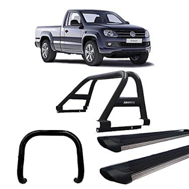 Imagem de Kit Quebra Mato+Estribo PR Fosco+Santo DUPLO/AMAROK CS PRETO