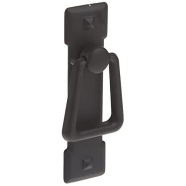 Imagem de Puxador de anel preto liso com placa traseira, alças de armário e puxadores de gaveta para armários de cozinha e gavetas de cômoda, 62077BK, equipamento de armário, embalagem única