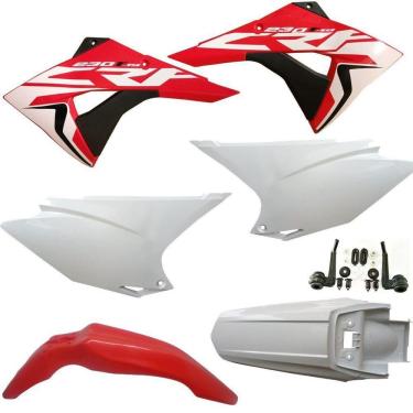 Imagem de Kit Plástico Crf 230 Avtec Com Aleta Biker F19 + Par De Adesivos