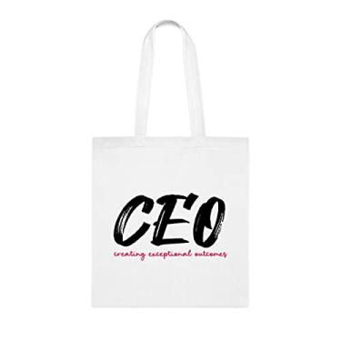 Imagem de Ceo Sacola, Ceo Bag Ceo Presente, Presente para Ceo, Bolsa de Ombro Ceo Ceo Reutilizável, Cesta de Aniversário de Natal Ideia de Presente, Branco
