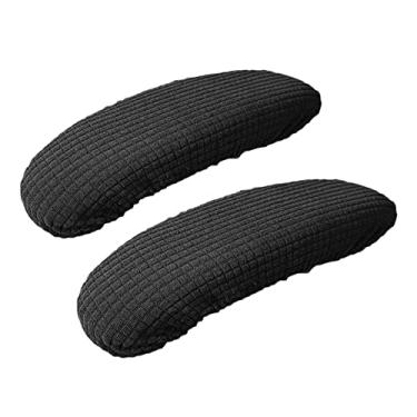 Imagem de Fenteer Capas elásticas para apoio de braço para cadeira de escritório, protetor de descanso de braço de cotovelo, preto