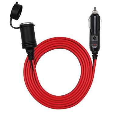 Imagem de Cabo de extensão para isqueiro – Cabo de extensão de carro de 12 V, plugue macho para tomada fêmea cabo de extensão com luzes LED 16 AWG, fusível 15 A para bomba de pneu, compressor de ar (3,6 m)