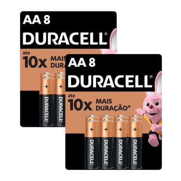Imagem de Kit 2 Pilha Duracell AA Alcalina 8 Unidades