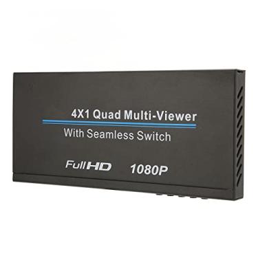 Imagem de Comutador sem costura HDMI Swithcer 4X1,1080P HD Quad Multi-Viewer, 4 em 1 interface multimídia de saída e controle remoto IR para PS3/PC/STB/DVD(eu)