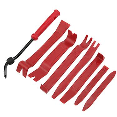 Imagem de Ferramenta de remoção de acabamento, 8 peças de ferramentas de desmontagem de carro conjunto de painel decoração painel remoção manutenção kit de reparo (vermelho)