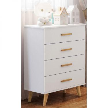 Imagem de Cômoda de bebê 4 Gavetas Carolina Baby Branco/Bétula