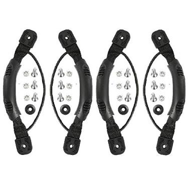 Imagem de Anndason 4 peças Canoa de caiaque preta com alças de transporte lateral/alças de caiaque para parque de remadas e peças