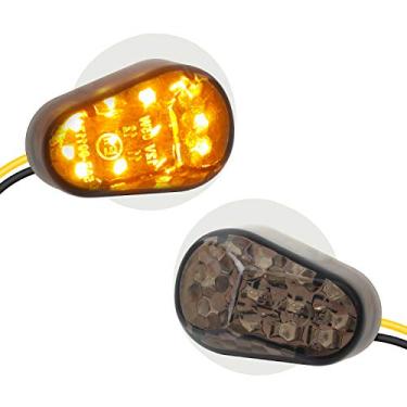 Imagem de NTHREEAUTO Luz indicadora LED de seta de montagem alinhada fumê compatível com Yamaha YZF R1 R6 R6S, motocicleta universal de 12V