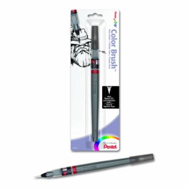 Imagem de Pentel Pincel colorido para artes com tinta pigmentada, ponta fina, tinta preta, pacote com 1 (FP5FBPA)