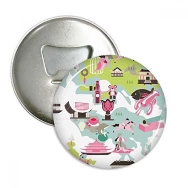 Imagem de Mapa de Hong Kong famoso abridor de garrafas China ímã de geladeira emblema multifuncional