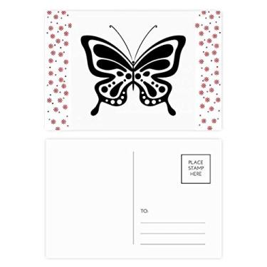 Imagem de Cartão postal simples de desenho animado borboleta preta Natal flor celebração cartão postal bênção
