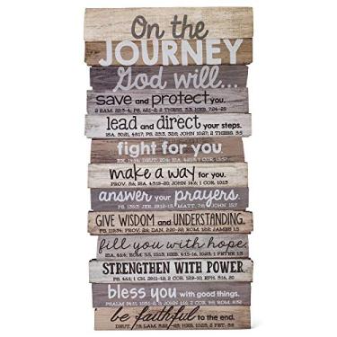 Imagem de Lighthouse Christian Products On The Journey God Will Pallet rústico empilhado 21 x 41 cm Placa de madeira