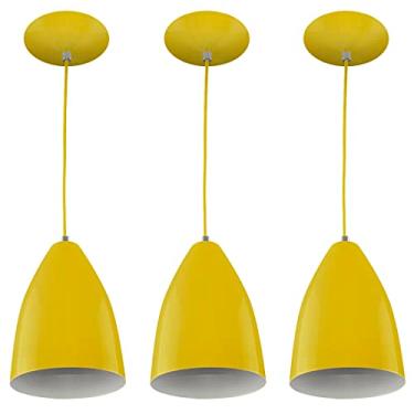 Imagem de Kit 3 Pendentes Vegas Premium Gourmet em Aluminio Amarelo