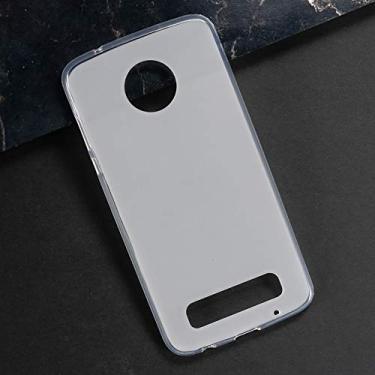 Imagem de Capa para Motorola Moto Z2 Play, capa traseira de TPU macia resistente a arranhões à prova de choque de borracha de gel de silicone anti-impressões digitais Capa protetora de corpo