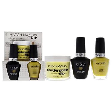 Imagem de Match Makers Plus Dip – Serious Celsius da Cuccio para mulheres – 3 unidades de sistema de polimento de pó profissional de 45 g, gel de banho de 12,5 g, esmalte de unhas colorido de 12 g