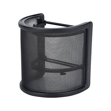 Imagem de Suporte de escudo de estúdio, malha de metal e camada dupla de espuma para microfone em formato de U com filtro de pop para microfone e suporte de escudo de estúdio