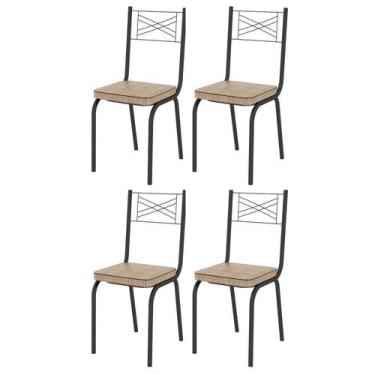 Imagem de Jogo Com 4 Cadeiras 119 Para Cozinha / Sala De Jantar - Preto Fosco -