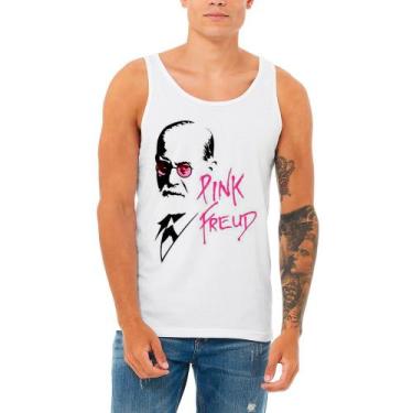 Imagem de Camiseta Regata Pink Freud Masculina, Femninina, Branca - Lado B Rock