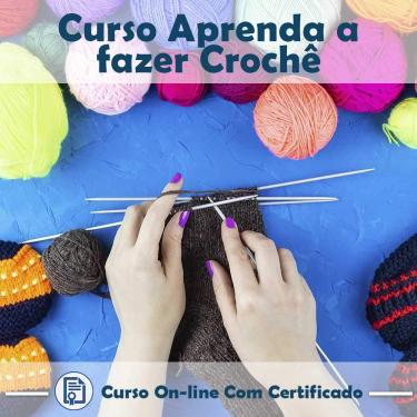 Imagem de Curso online em videoaula básico de como fazer Crochê com Certificado + 2 brindes