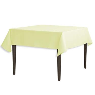 Imagem de Toalha de mesa de poliéster quadrada 137 cm LinenTablecloth verde chá