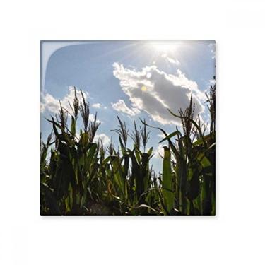 Imagem de Azulejo de cerâmica brilhante azul celeste nuvens branco Art Deco presente moderno azulejo esmaltado pedra adornada tijolo