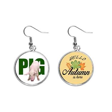 Imagem de Brinco de folha de outono com pingente de folha de outono Art Deco, presente moderno