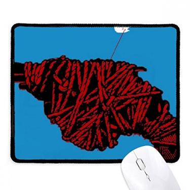 Imagem de Mousepad com padrão antiguerra da paz e bordas costuradas Tapete de borracha para jogos
