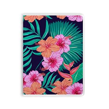 Imagem de Caderno de folhas de flor céu azul capa de goma diário capa macia