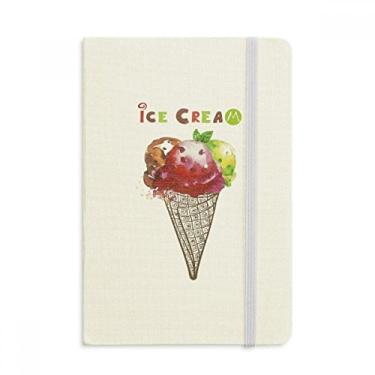 Imagem de Caderno de folhas de aquarela com cones de sorvete oficial de tecido rígido diário clássico
