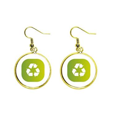 Imagem de Brinco de gota dourada para mulheres com ícone verde da Salvage Circulation