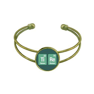 Imagem de Pulseira de ciência com elemento químico Tire Bijuteria retrô de punho aberto