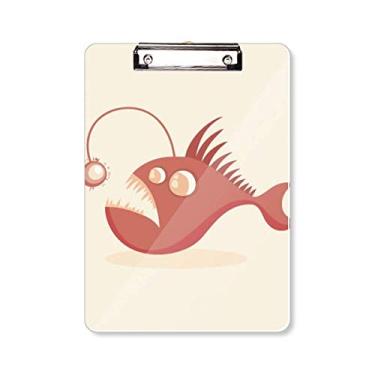 Imagem de Quadro de prancheta com ilustração de peixe com desenho fofo A4