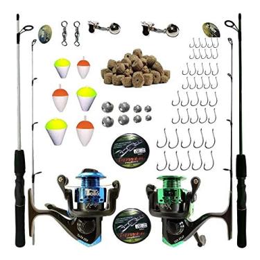 Imagem de Kit De Pesca Completo 2 Varas 1,20m 10kg 2 Molinete + Itens
