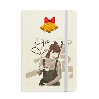Imagem de Caderno de ilustração Coffee Girl com desenho artístico, diário mas jingling Bell