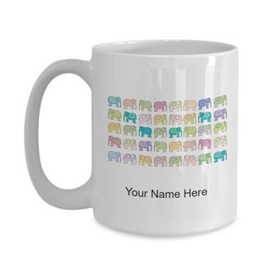 Imagem de Caneca personalizada de vetor de elefante, copo de café de vetor de elefante, ideia de presente de elefante, copo de elefante de vetor personalizado - caneca de café de 445 ml