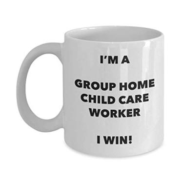 Imagem de Caneca I'm a Group Home Child Care Worker I win - Caneca de café divertida - Ideia de de Natal