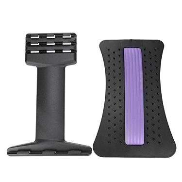 Imagem de Esticador nas costas, 6 cores, alívio da dor nas costas, 3 níveis de acupressão ajustável, dispositivo de suporte lombar, para aliviar a dor nas costas para corrigir a postura da coluna (roxo e preto)