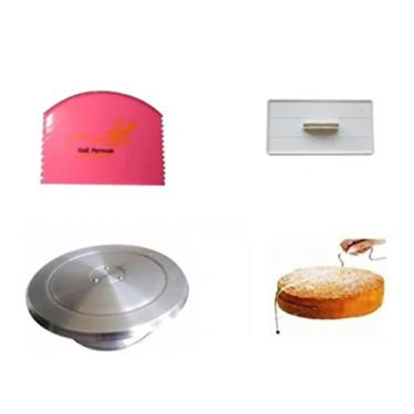 Imagem de Bailarina Grande 40cm + Alisador Pasta Americana + Espátula 4 Funções + Nivelador De Bolos