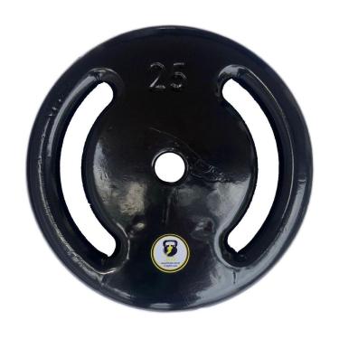 Imagem de Anilha 25kg Emborrachada Revestida Vazada Peso Musculação Academia JFIT