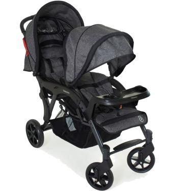 Imagem de Carrinho de Bebe Duplo para Gemeos Galzerano Doppio II Grafite
