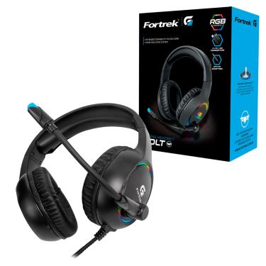 Imagem de Headset Gamer Fortrek Holt, P2 + USB + Adaptador P3, RGB, Driver 50mm, Preto