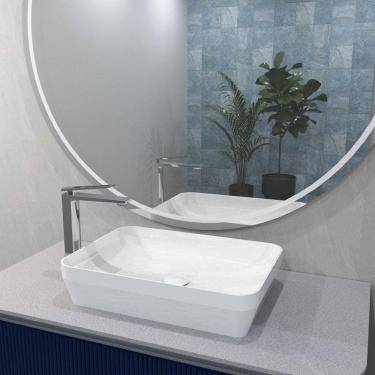 Imagem de Cuba de Apoio Catena Retangular sem Mesa 50x35x11cm Branco Brilhante